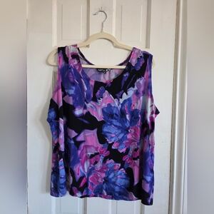 CSC Studio Floral Sleeveless Top - Purple, Pink & Blue